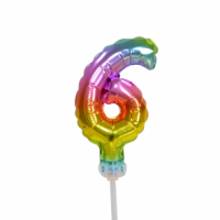 foli ballon cake nummer 6 / per 6
