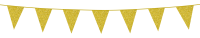 Bunting Glitter 6m. gold - size flags 20x30cm per 6