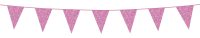 Bunting Glitter 6m. baby pink - size flags 20x30cm per 6