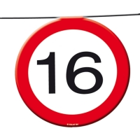16 jaar Verkeersbord Slinger - 12 meter per 6