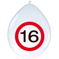 Verkeersbord Ballonnen cijfer 16 per 5