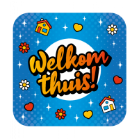 Huldeschild welkom thuis cartoon per 6